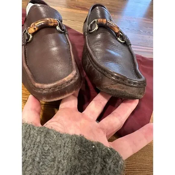 Gucci Leather Bamboo Horsebit Loafers Size 10.5 - Picture 4 of 11